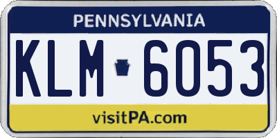 PA license plate KLM6053