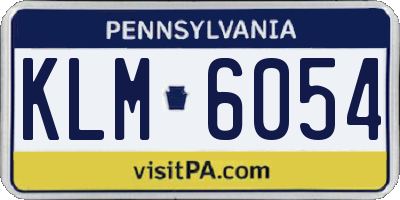 PA license plate KLM6054