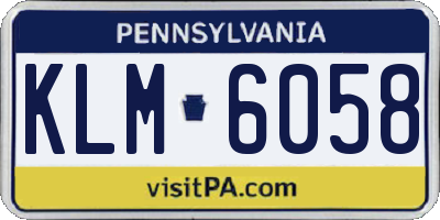 PA license plate KLM6058