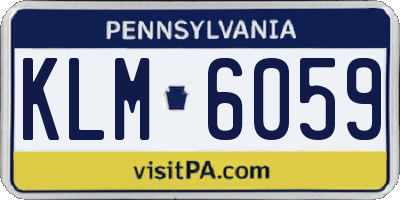 PA license plate KLM6059