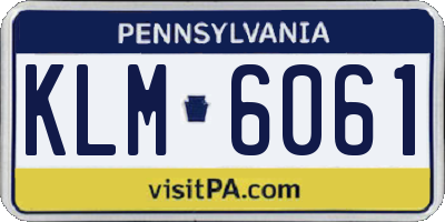 PA license plate KLM6061