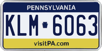 PA license plate KLM6063