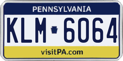 PA license plate KLM6064