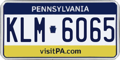 PA license plate KLM6065
