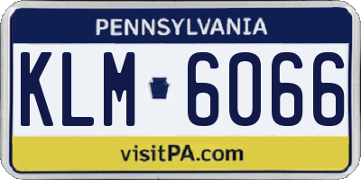 PA license plate KLM6066