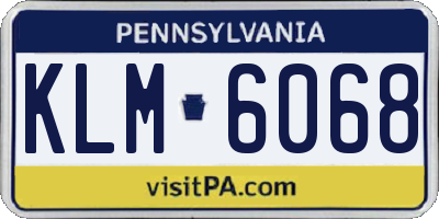 PA license plate KLM6068