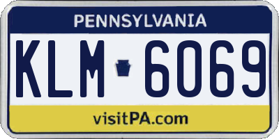 PA license plate KLM6069