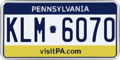 PA license plate KLM6070