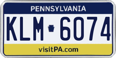PA license plate KLM6074
