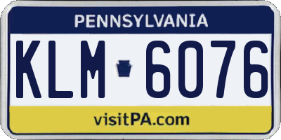PA license plate KLM6076