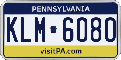 PA license plate KLM6080