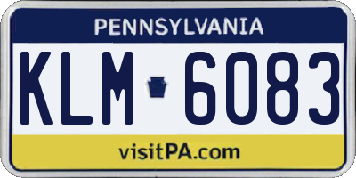 PA license plate KLM6083