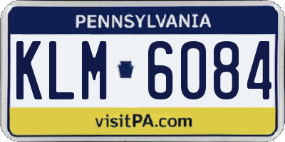 PA license plate KLM6084