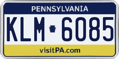 PA license plate KLM6085