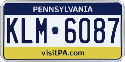 PA license plate KLM6087