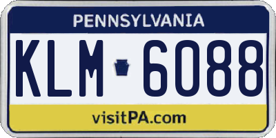 PA license plate KLM6088