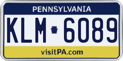 PA license plate KLM6089