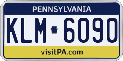 PA license plate KLM6090