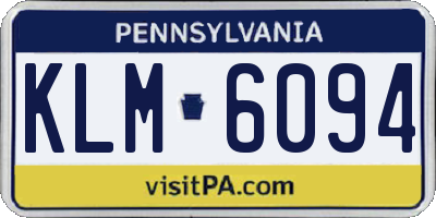 PA license plate KLM6094