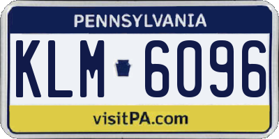 PA license plate KLM6096