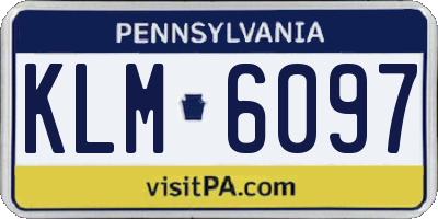PA license plate KLM6097