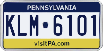 PA license plate KLM6101