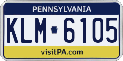 PA license plate KLM6105