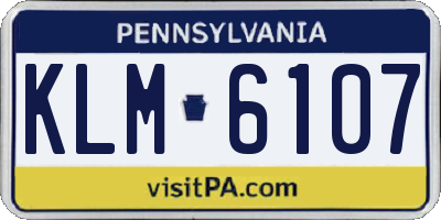 PA license plate KLM6107