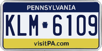 PA license plate KLM6109