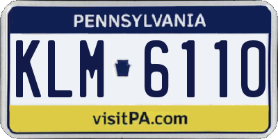 PA license plate KLM6110