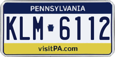 PA license plate KLM6112