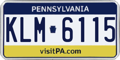 PA license plate KLM6115