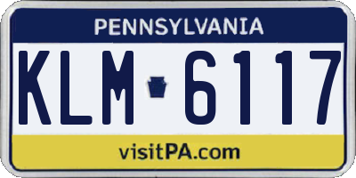 PA license plate KLM6117