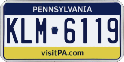 PA license plate KLM6119