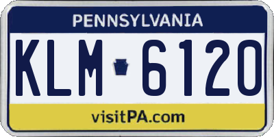PA license plate KLM6120