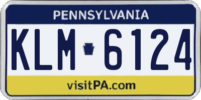PA license plate KLM6124