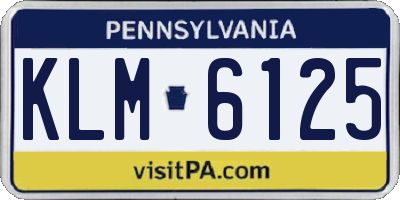 PA license plate KLM6125