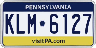 PA license plate KLM6127