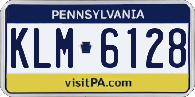 PA license plate KLM6128