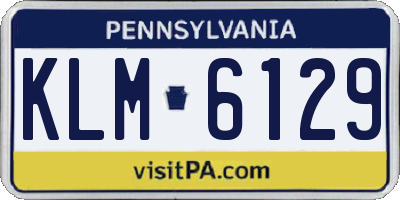 PA license plate KLM6129
