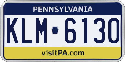 PA license plate KLM6130