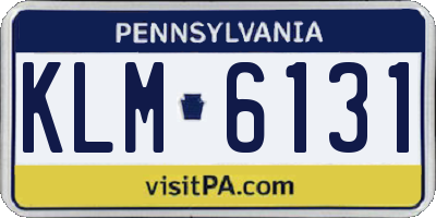 PA license plate KLM6131