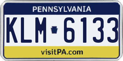 PA license plate KLM6133