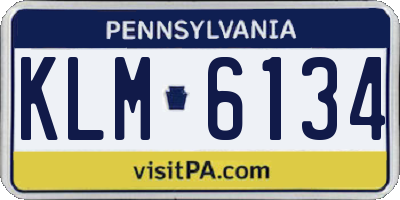PA license plate KLM6134