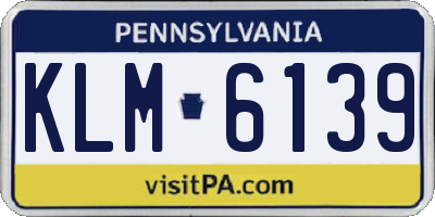 PA license plate KLM6139