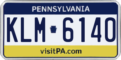 PA license plate KLM6140