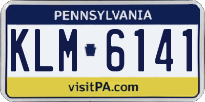 PA license plate KLM6141