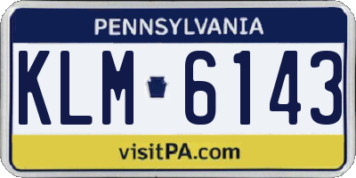 PA license plate KLM6143