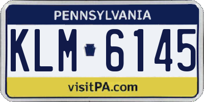 PA license plate KLM6145