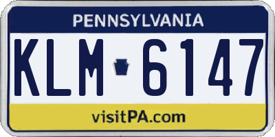 PA license plate KLM6147